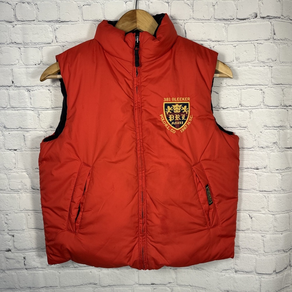 Polo Ralph Lauren Kids Reversible Puffer Vest Duck Down Logo Red/Black
